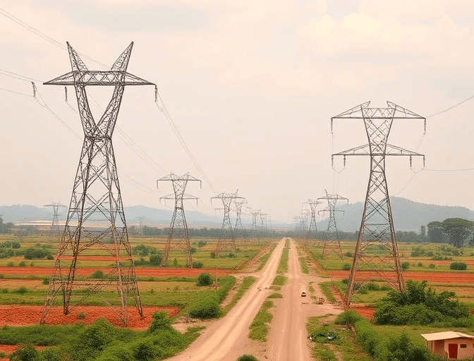 Stringing Works of 330kV Transmission Lines Omotosho - Ikeja West
